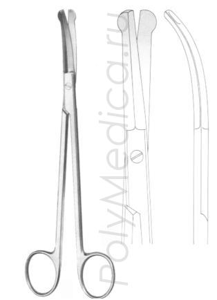 Ножницы вертикально-изогнутые тупоконечные оториноларингологические по Гуду 190 мм