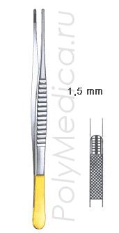 Пинцет хирургический атравматический  DE  BAKEY, прямой, длина 200 мм, ширина 1,5 мм