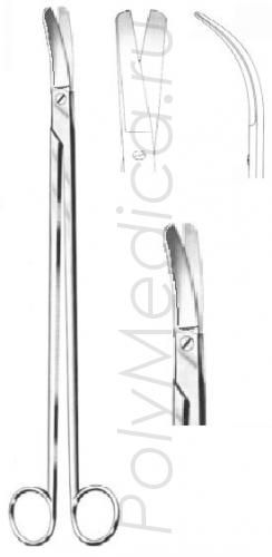 Ножницы вертикально изогнутые для рассечения мягких тканей и сосудов ректальные 325 мм (аналог ножниц фирмы Aesculap код BC617R)