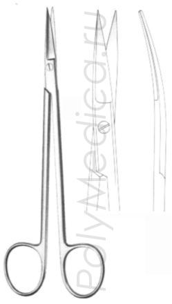 Ножницы вертикально-изогнутые остроконечные по Келли 160 мм