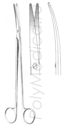 Ножницы вертикально-изогнутые для рассечения мягких тканей и сосудов по Фино-Метценбауму 180 мм