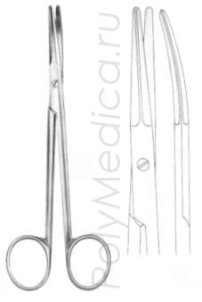 Ножницы вертикально-изогнутые для рассечения мягких тканей и сосудов деликатные 145 мм