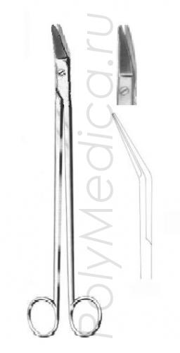 Ножницы вертикально-изогнутые для рассечения мягких тканей и сосудов по Ресано 250 мм 