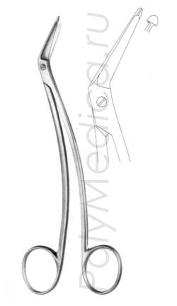 Ножницы изогнутые по ребру нейрохирургические по Шмейден-Тейлору 170 мм