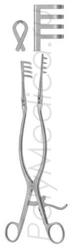 Ранорасширитель нейрохирургический 4 х 4 зубый острый по Бекману (Егорову-Фрейдину) 310 мм