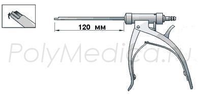 Выкусыватель цилиндрический ротационный, диаметром 4 мм с каналом для аспирации с правым вращением ножа