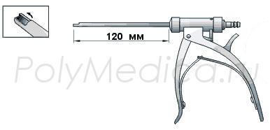 Выкусыватель цилиндрический ротационный, диаметром 4 мм с каналом для аспирации с левым вращением ножа