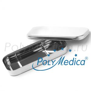 Лоток стоматологический с крышкой и укладкой для хранения и стерилизации инструмента 195х90х25 мм 