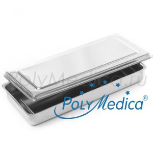 Лоток стоматологический с крышкой для хранения и стерилизации инструмента 195х90х25 мм 